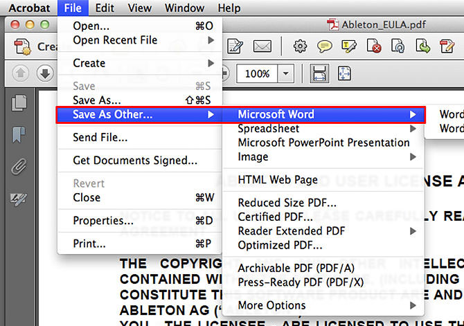 microsoft word for mac save as pdf